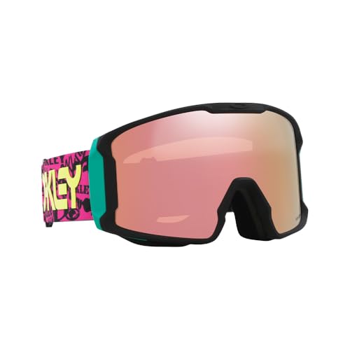 New Oakley Line Miner Large Logo Collage wPrizm Rose Gold Snow Goggle !