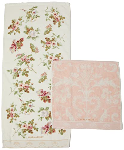 New Uchino Laura Ashley Towel Set Face Towel x 1 Guest Towel x 1 Angelic !