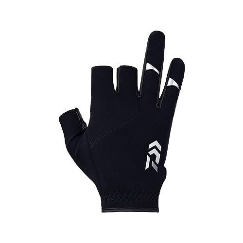 New DAIWA Cold Weather Light Grip Gloves 3-Piece Cut DG-6223W Black M Fi !