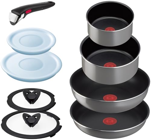 New Tefal L16199 Tifal Handle Removable Pot Frying Pan Set 9-piece Set !