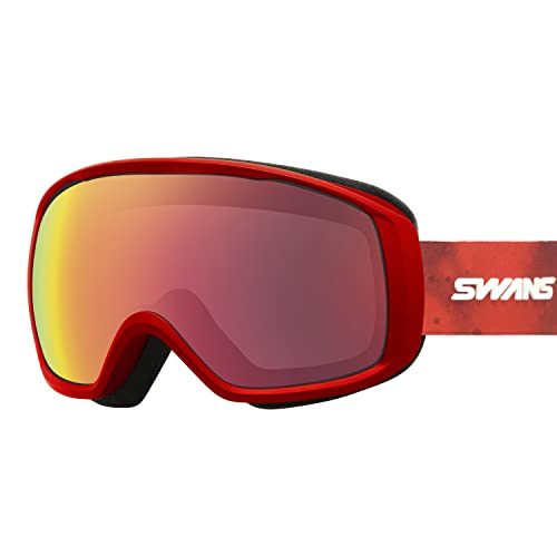 New SWANS Snow Goggles 200-MDHS GLR Red Mirror x Gray Glasses Compatible !
