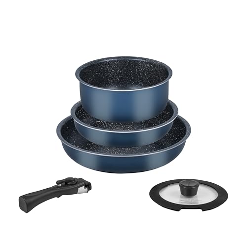 New Pearl Metal Metal Fried Pan Pot 5 Pot Set IH Compatible Marble Coat !