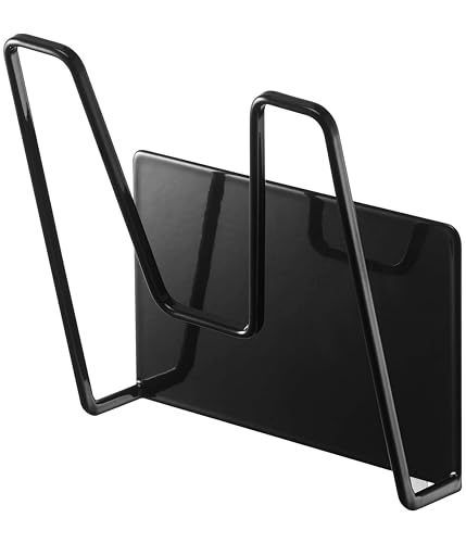 New Yamazaki 5141 Magnetic Pot Lid Holder  Black  Approx. 5.3 x 2.8 x 5. !