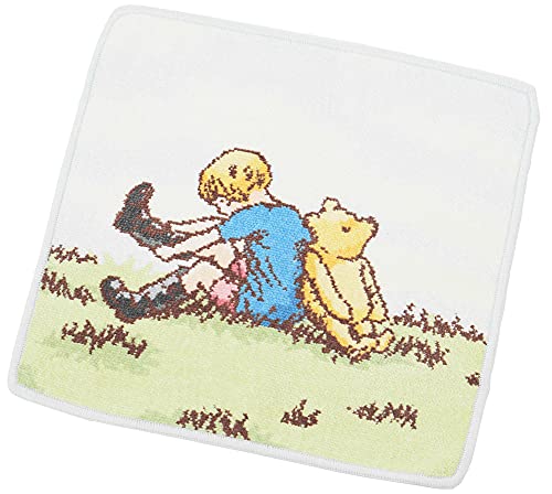 New UCHINO Disney Classic Pooh Boots Towel Handkerchief 30 x 30 cm Blue  !