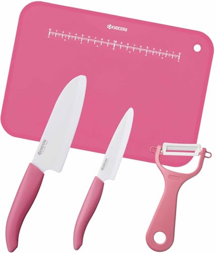New [ exclusive] Kyocera ceramic knife peeler cutting board 4-piece set  !