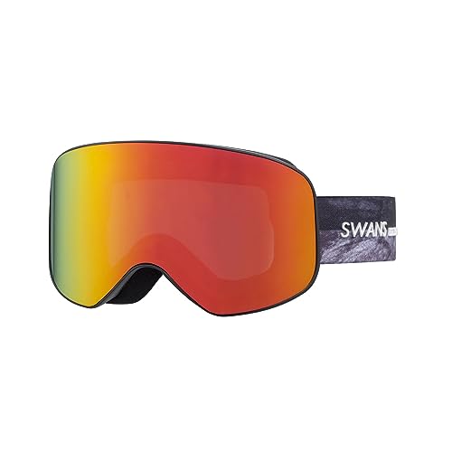 New [Swans] Snow Goggles 190-MDH P1 SMBK Orange Mirror x Gray Ski Snowbo !