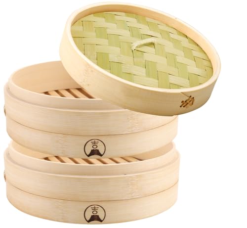 New [Yoshifuji Kogei] Bamboo steamer 2-tier set steamer Chinese steamer  !