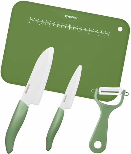 New [ exclusive] Kyocera ceramic knife peeler cutting board 4-piece set  !