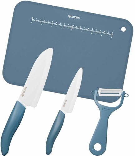 New [ exclusive] Kyocera ceramic knife peeler cutting board 4-piece set  !