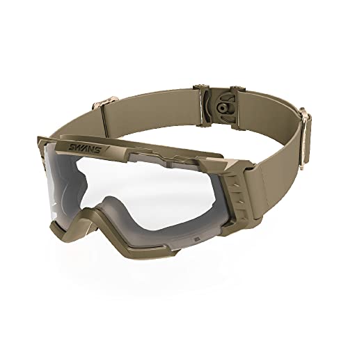New [Swans] [LayLax] Anti-fog tactical goggles [tan frame clear lens] AN !