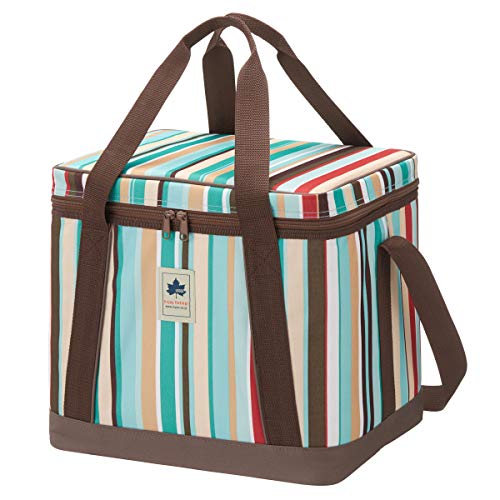 New LOGOS LOGOS Design Cooler 25 Blue Stripe 81670705 Cooler Box Foldabl !