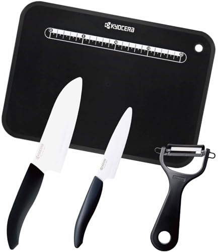New [ exclusive] Kyocera ceramic knife peeler cutting board 4-piece set  !