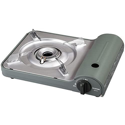 New Iris Ohyama IGC-E1-G Cassette Stove  Aluminum  Olive Green  Outdoors !