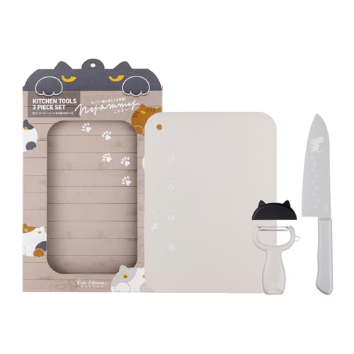 New Kai Cat Santoku Knife 165mm Soft Sheet Cutting Board with Cat Ears C !