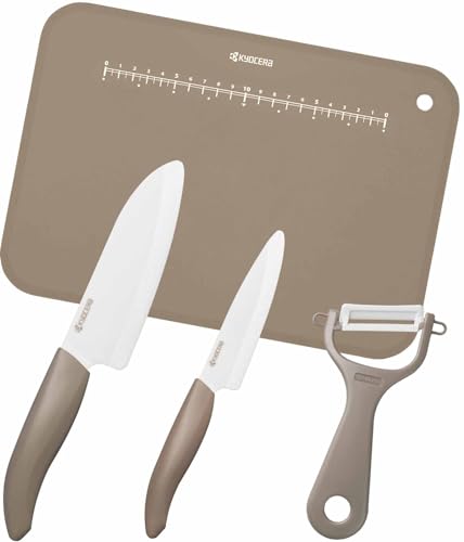 New [ exclusive] Kyocera ceramic knife peeler cutting board 4-piece set  !